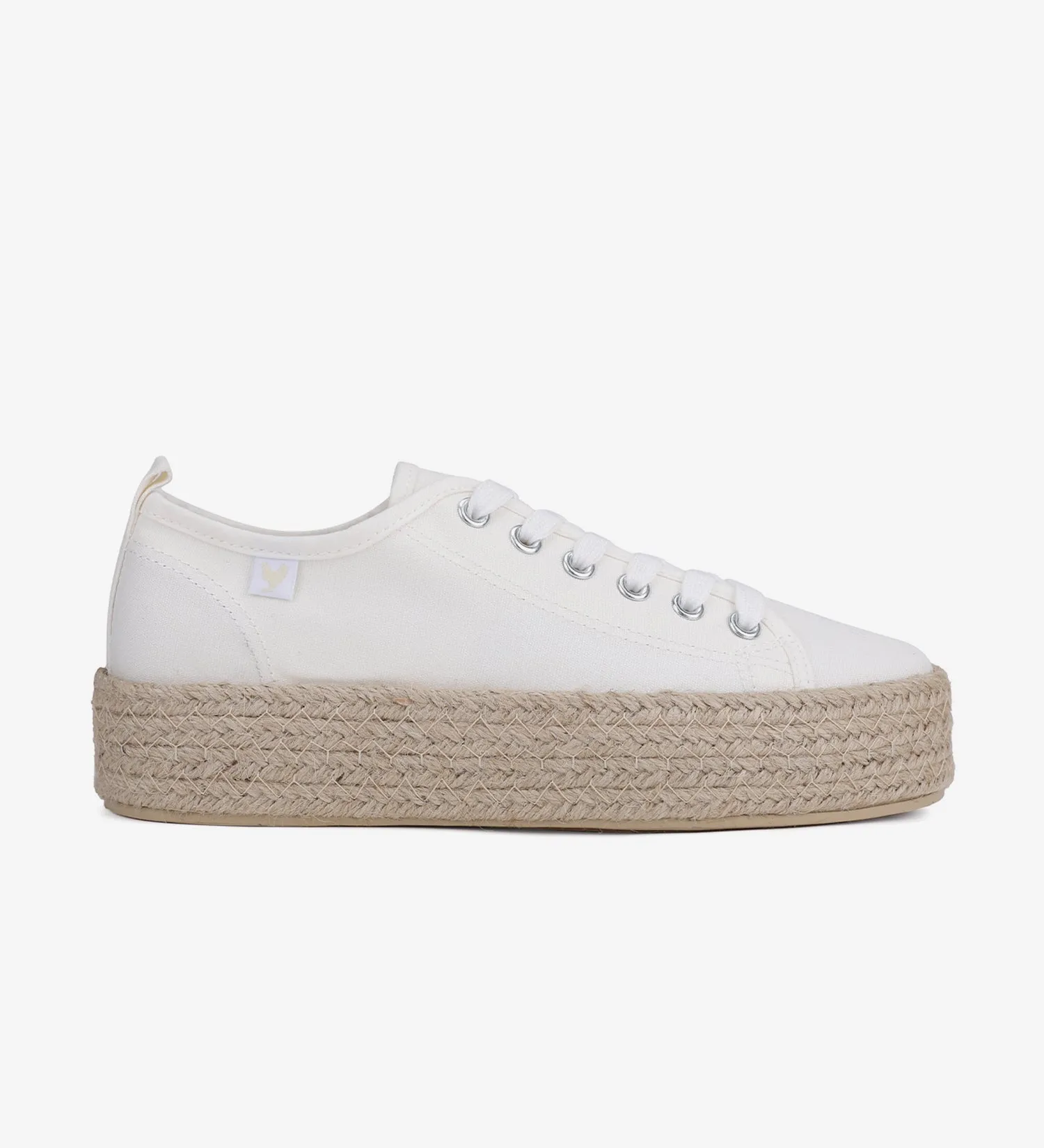 Espadrille sneakers with a 4cm platform and laces.