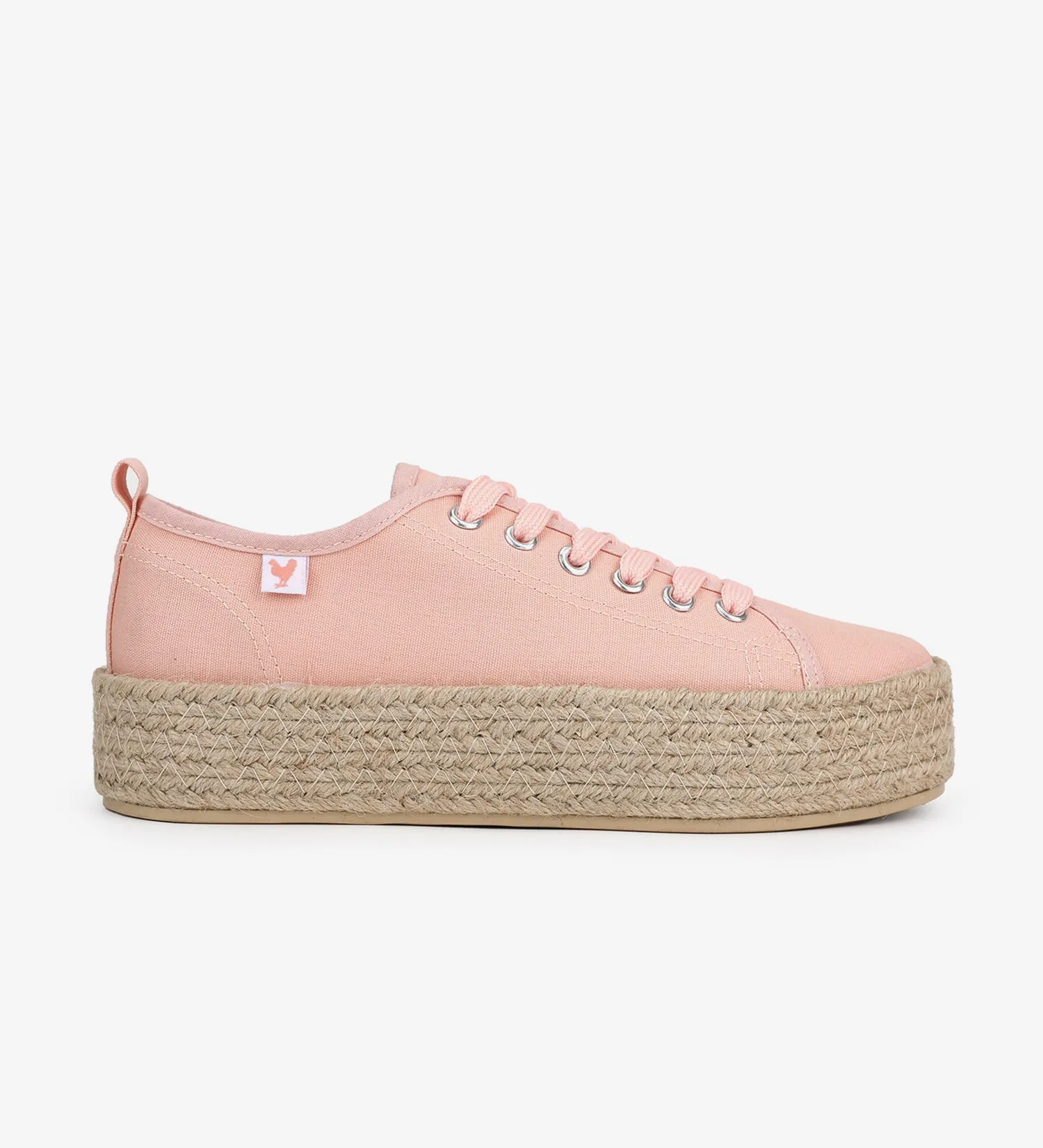 Espadrille sneakers with a 4cm platform and laces.