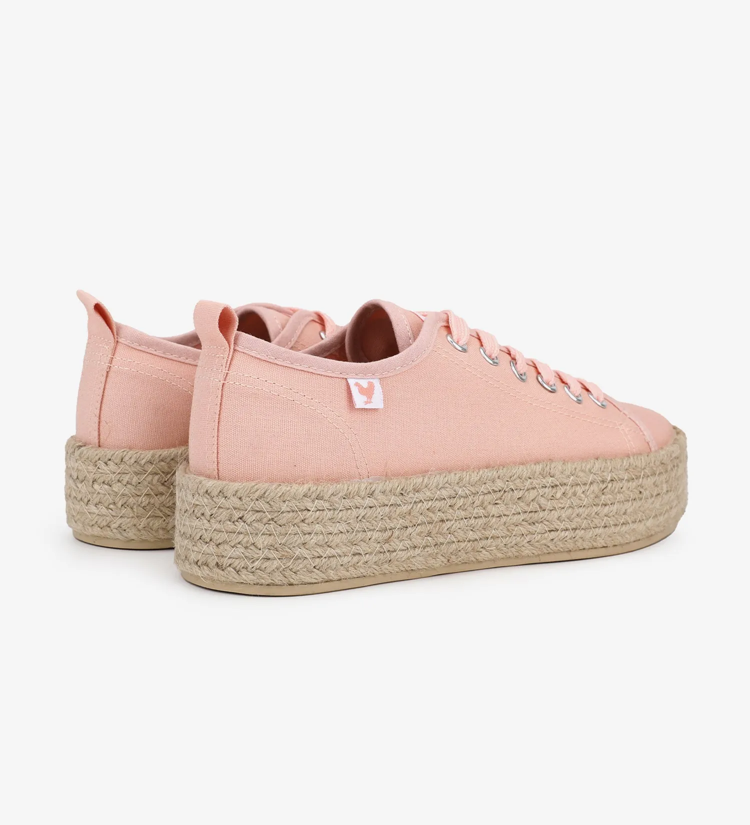 Espadrille sneakers with a 4cm platform and laces.