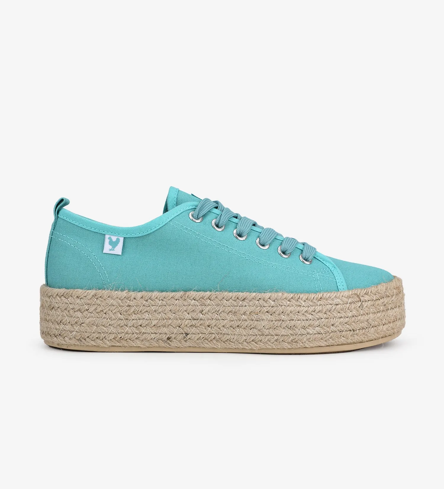 Espadrille sneakers with a 4cm platform and laces.