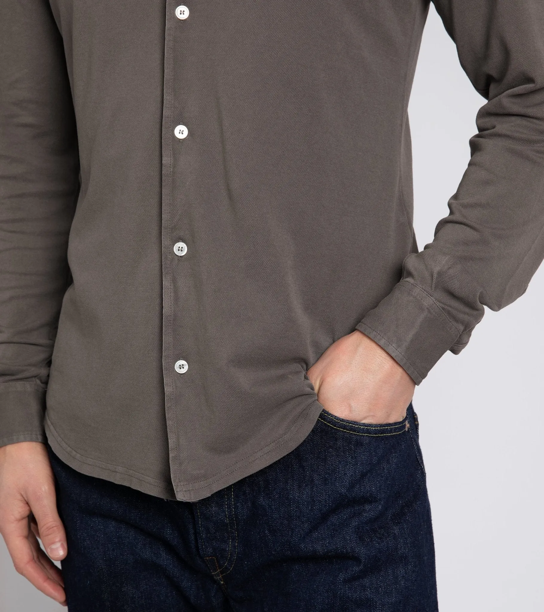 Fedeli Grey Pique Shirt: Light Cotton- Perfect for Any Occasion