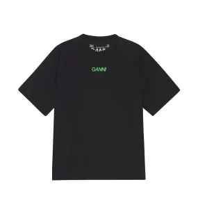 GANNI Black Mesh Workout Shirt