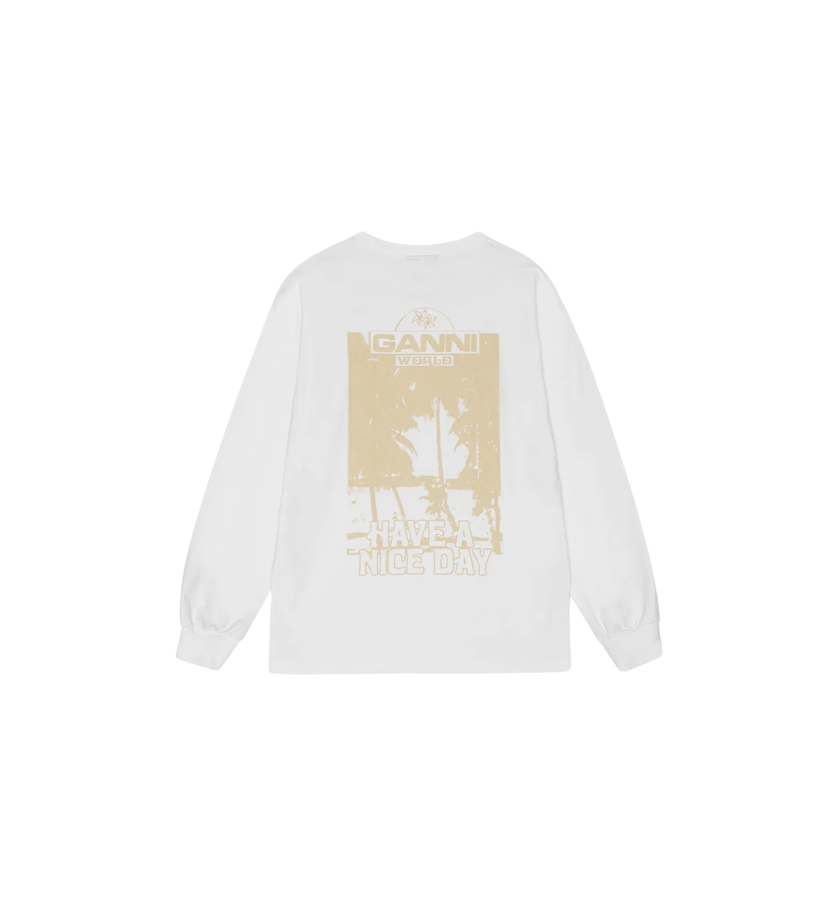 GANNI Palm Print Long Sleeve T-shirt