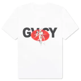 GVCY White Floral Printed Crewneck T-Shirt