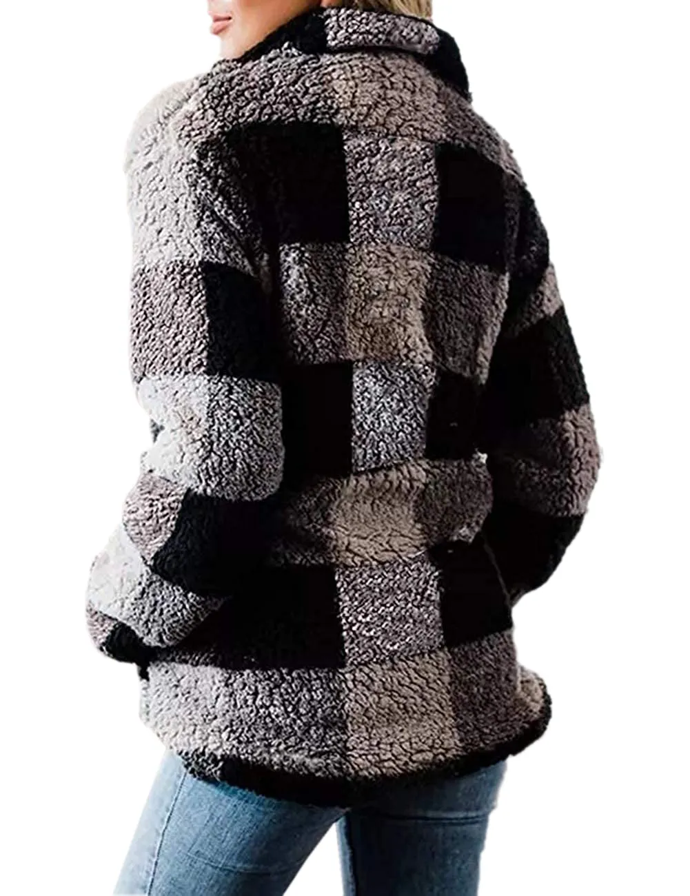 Haute Edition Buffalo Plaid Sherpa Sweatshirt for Women