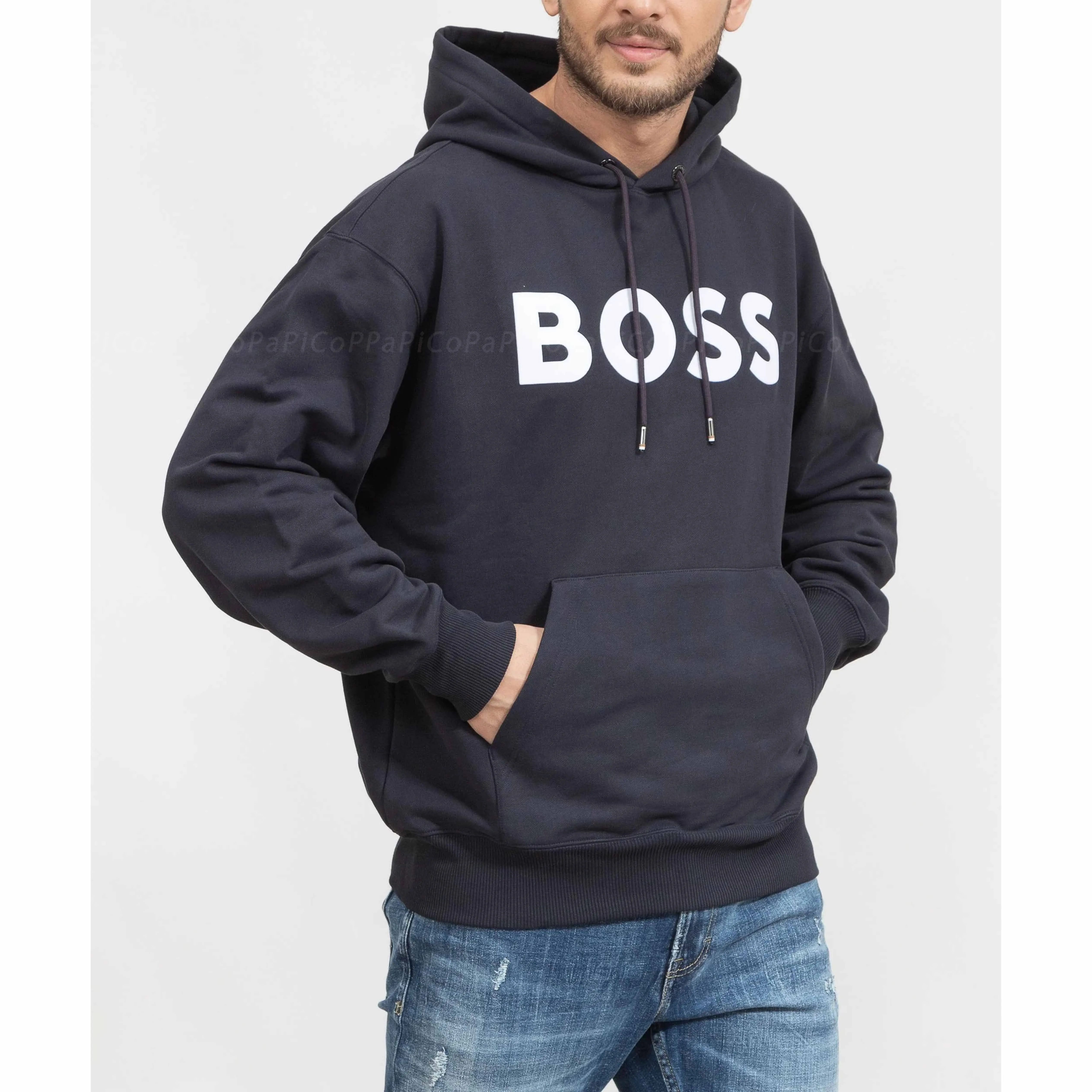 Hugo Boss Unisex Cotton Logo Hoodies | Street Style Long Sleeves Hoodies