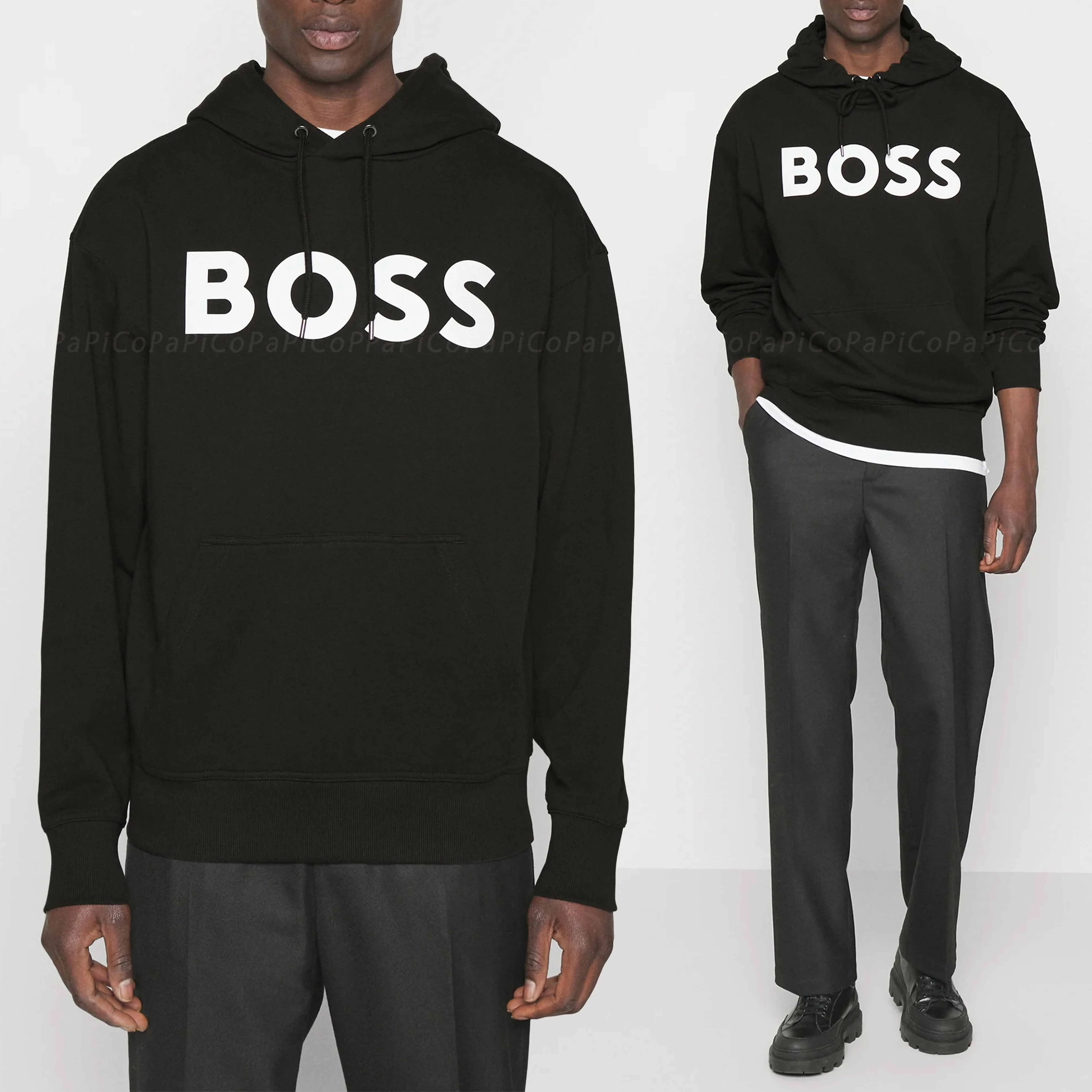 Hugo Boss Unisex Cotton Logo Hoodies | Street Style Long Sleeves Hoodies