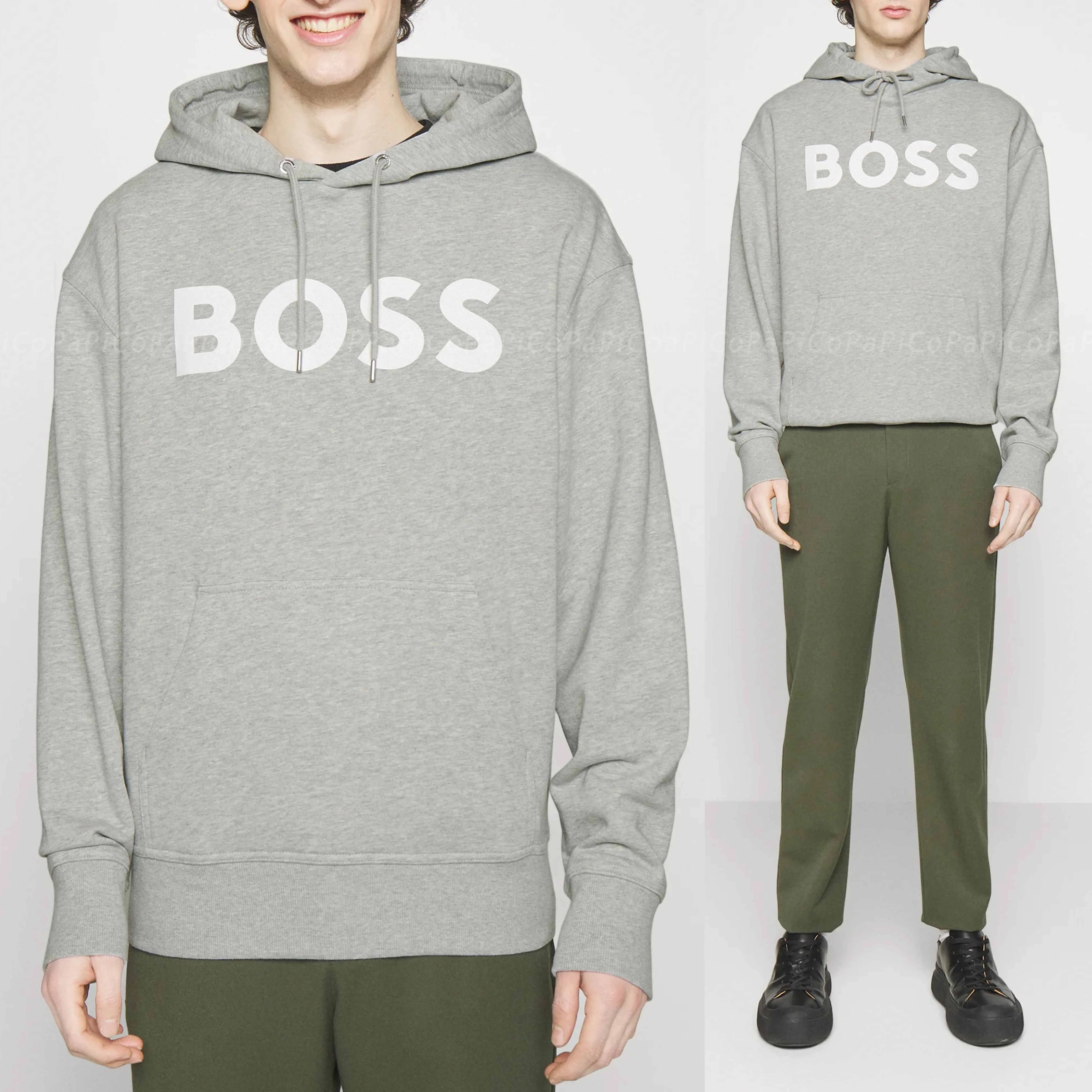 Hugo Boss Unisex Cotton Logo Hoodies | Street Style Long Sleeves Hoodies