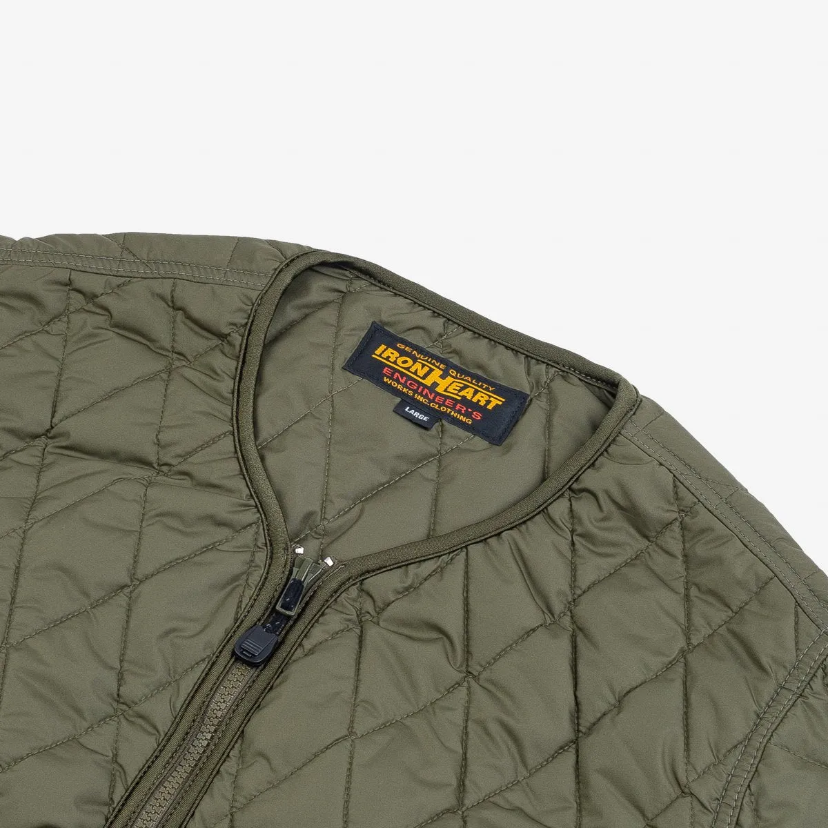 Iron Heart IHJ-118 Olive Lightweight Quilted Jacket