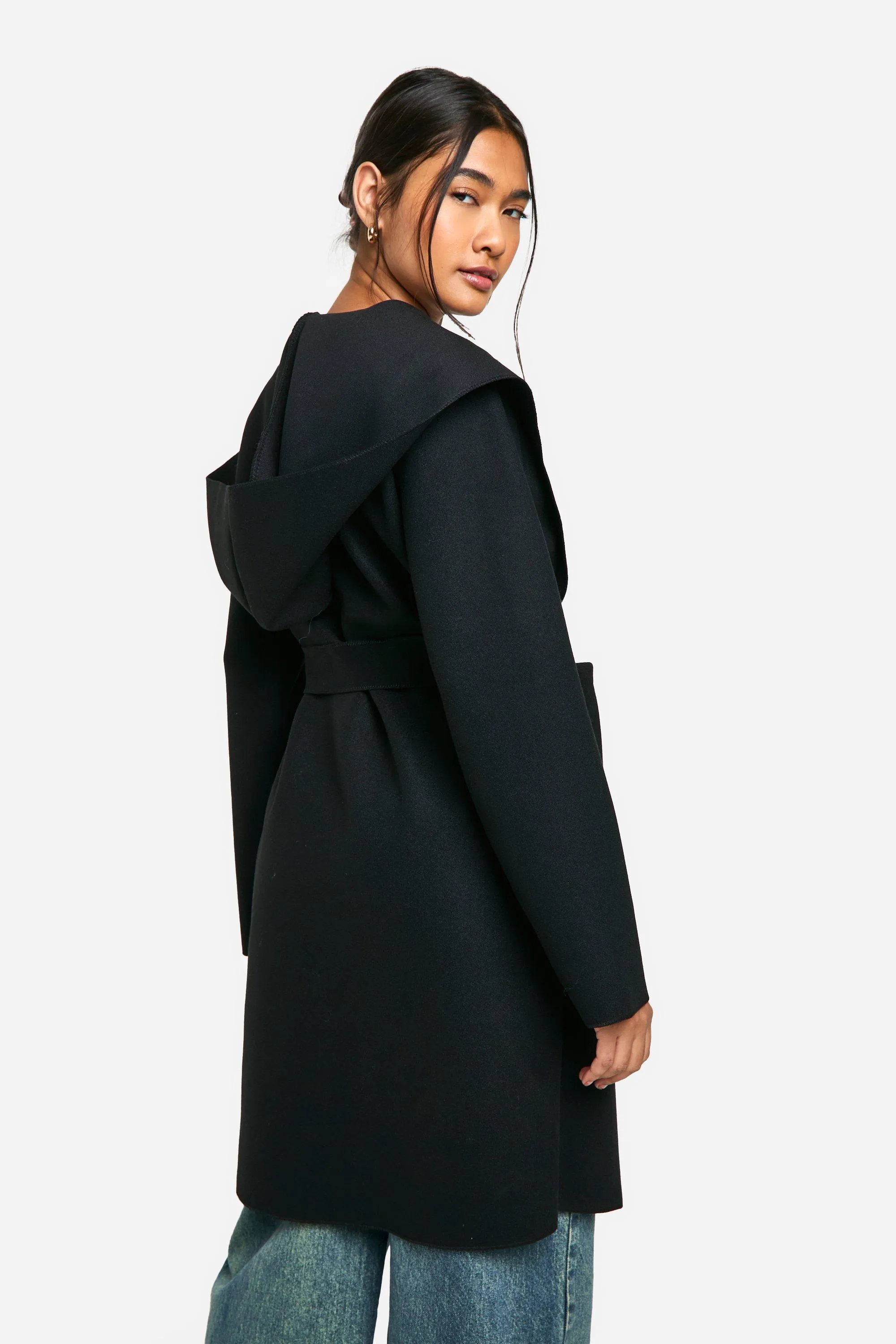 Jackets & Coats | Hooded Wool Look Coat | boohoo