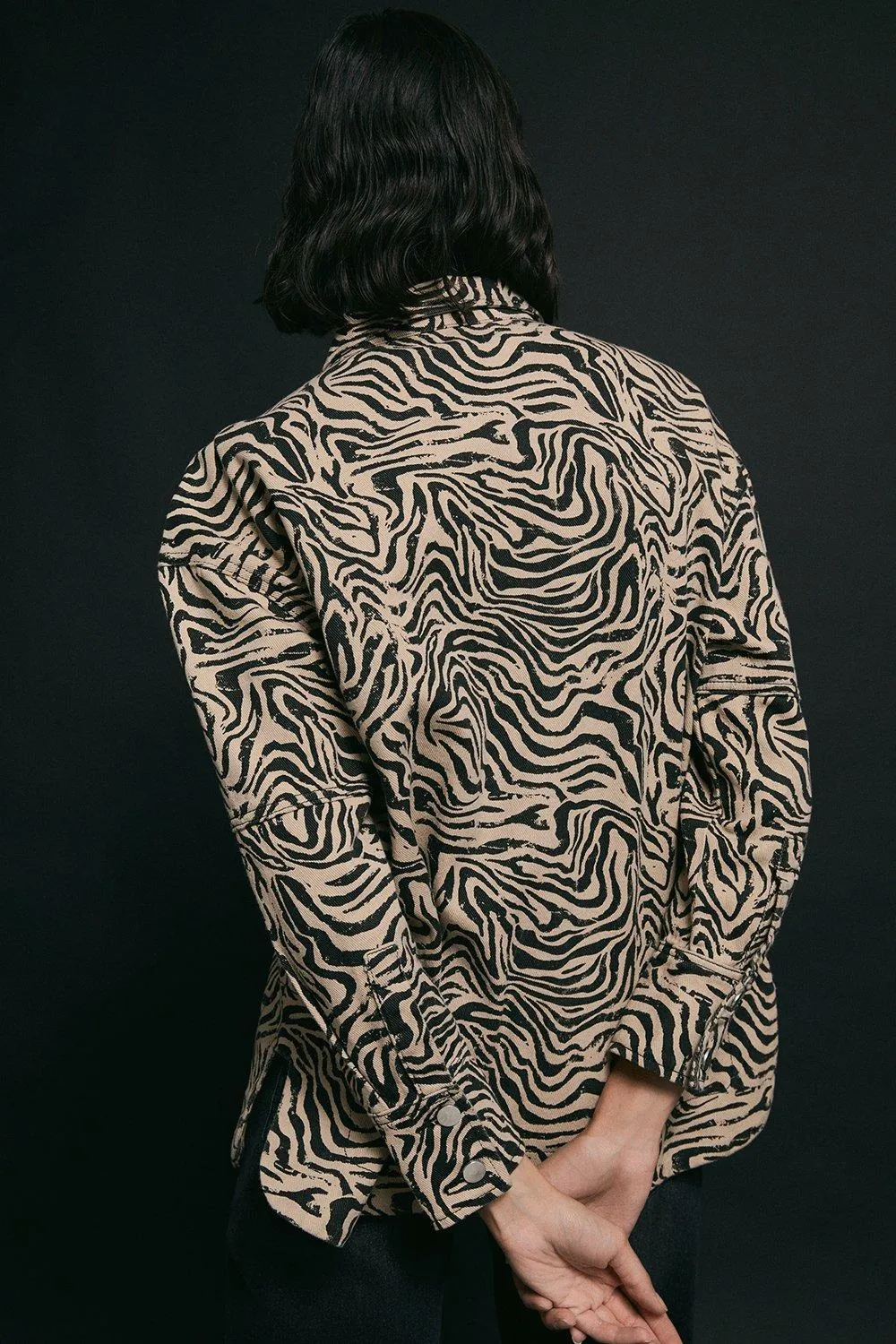 Jackets & Coats | Zebra Print Denim Oversized Shirt | Warehouse