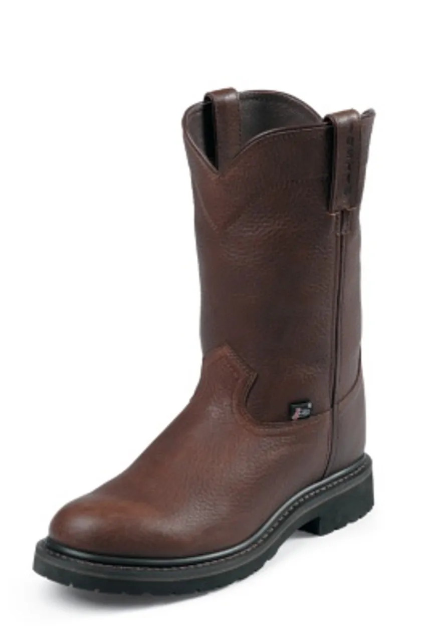 Justin Mens Boots WK4921 10 Warren Steel Toe" Brown