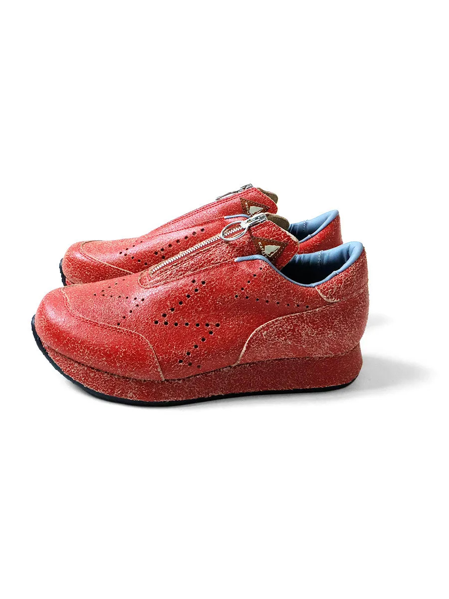 Kapital cracked leather sparrow sneakers shoes - Result: Kapital distressed leather sparrow sneakers