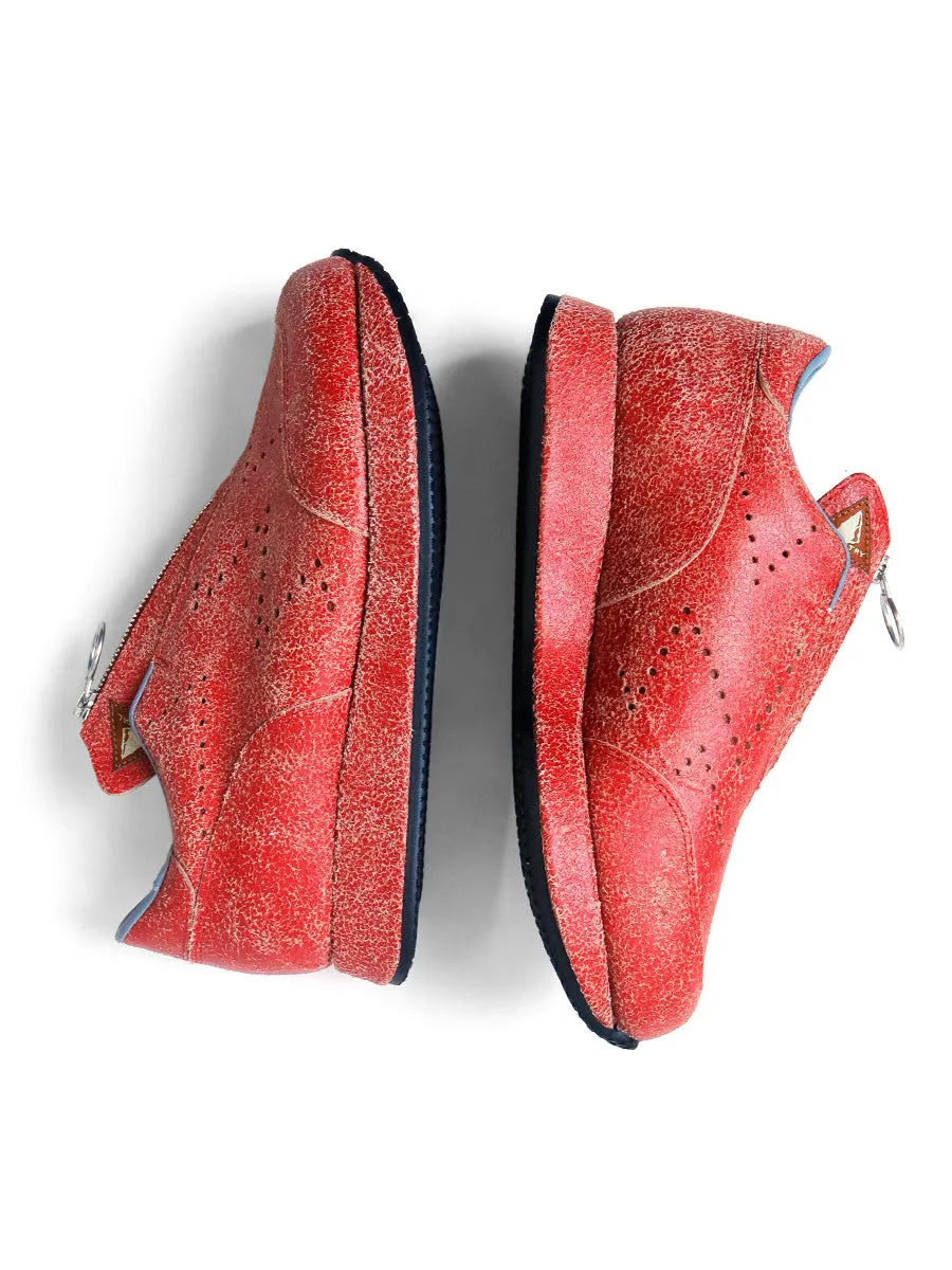 Kapital cracked leather sparrow sneakers shoes - Result: Kapital distressed leather sparrow sneakers