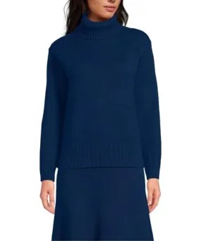 Lands' End Women's Cozy Lofty Hi Lo Hem Turtleneck Sweater