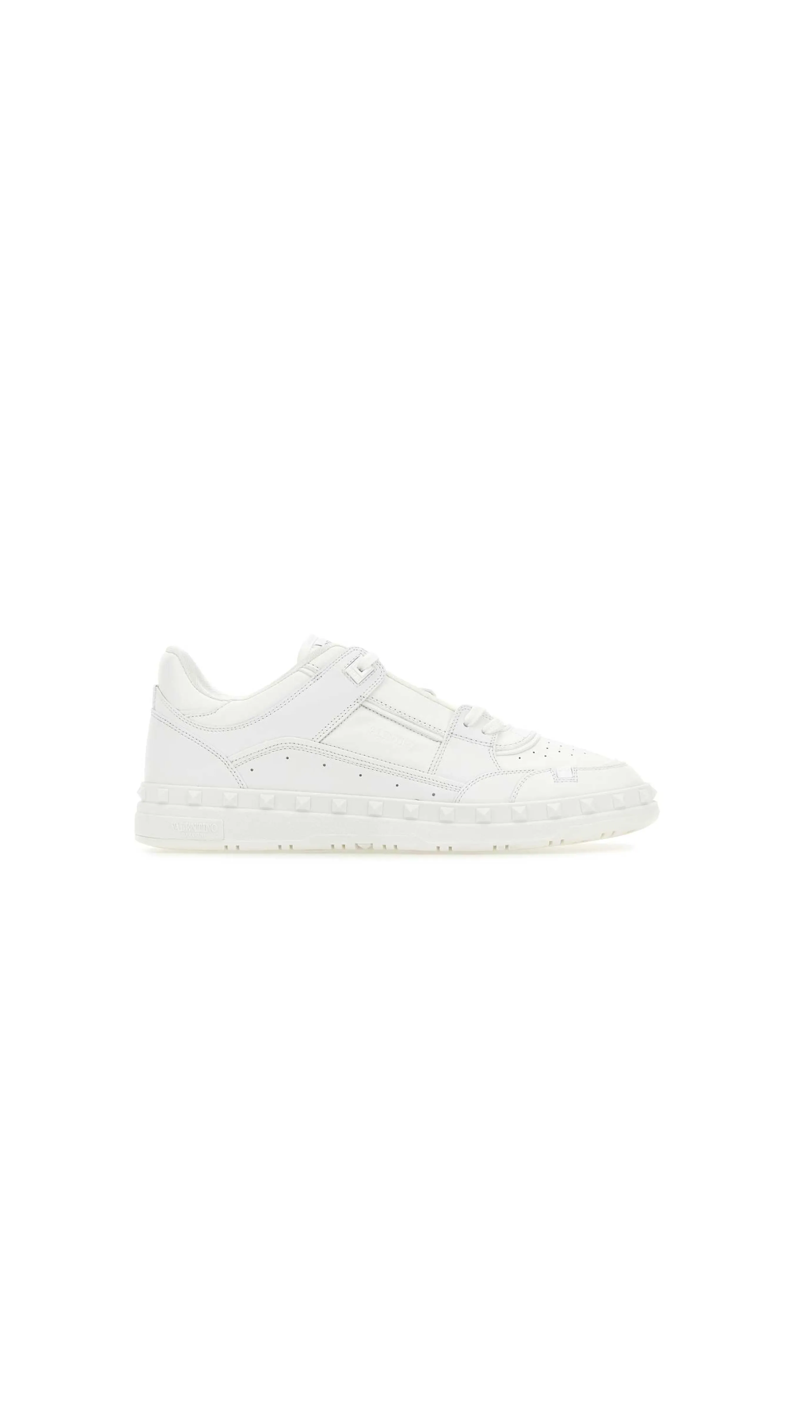 Leather Sneakers - White with Freedots