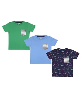 Lilly Sid Green Blue Dino T-Shirts - 3-Pack