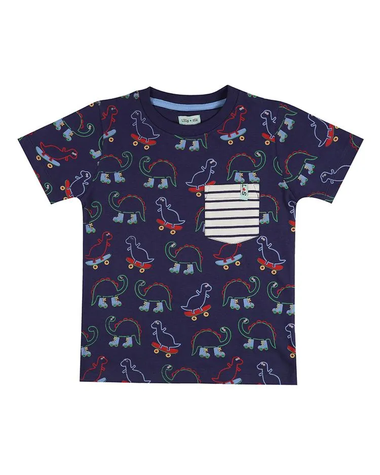 Lilly Sid Green Blue Dino T-Shirts - 3-Pack