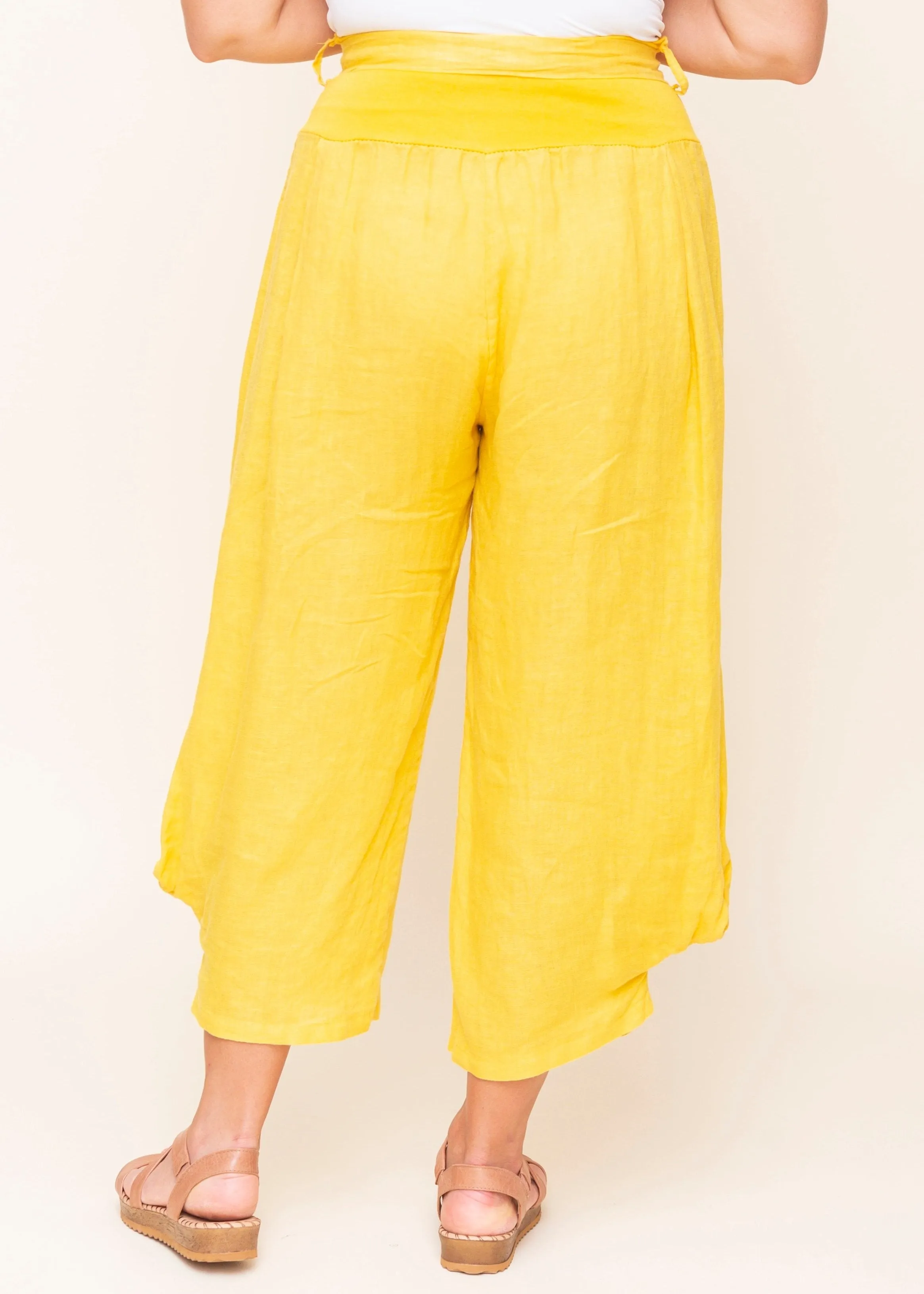 Linen Pants with Knot Detail