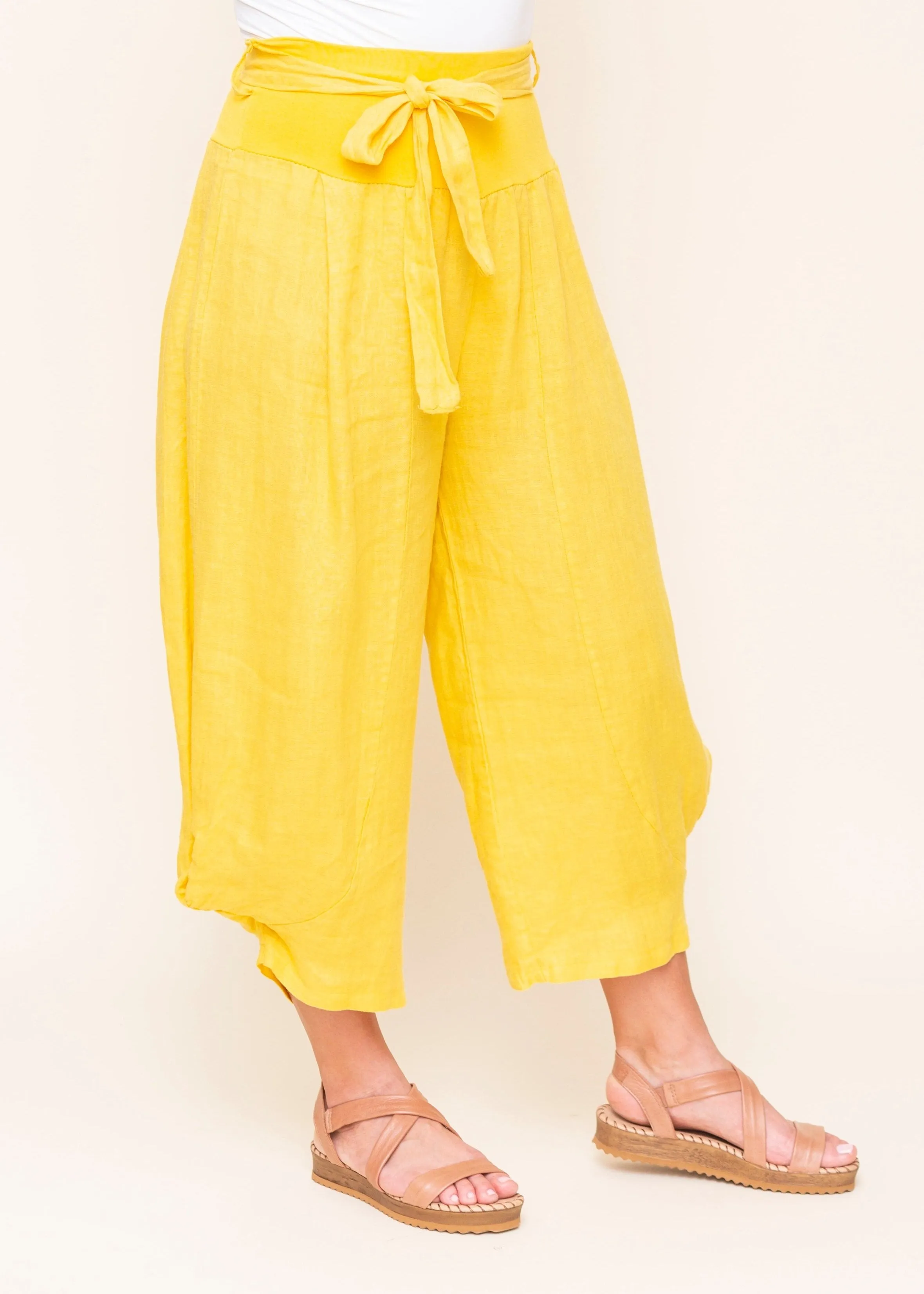 Linen Pants with Knot Detail