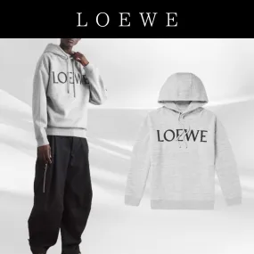 LOEWE Unisex Long Sleeves - Street Style Plain Logo