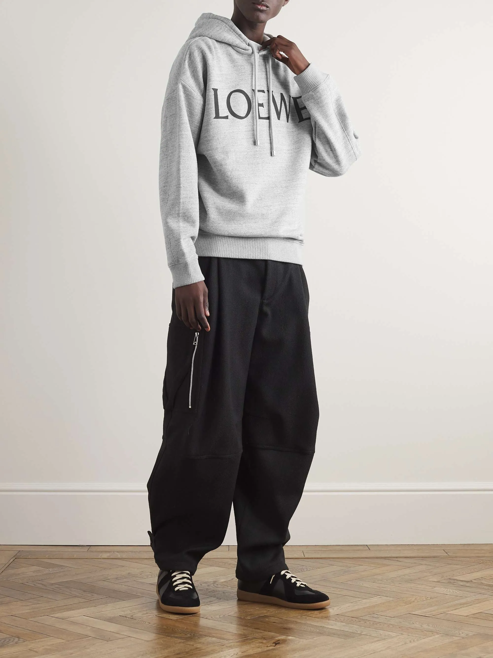 LOEWE Unisex Long Sleeves - Street Style Plain Logo