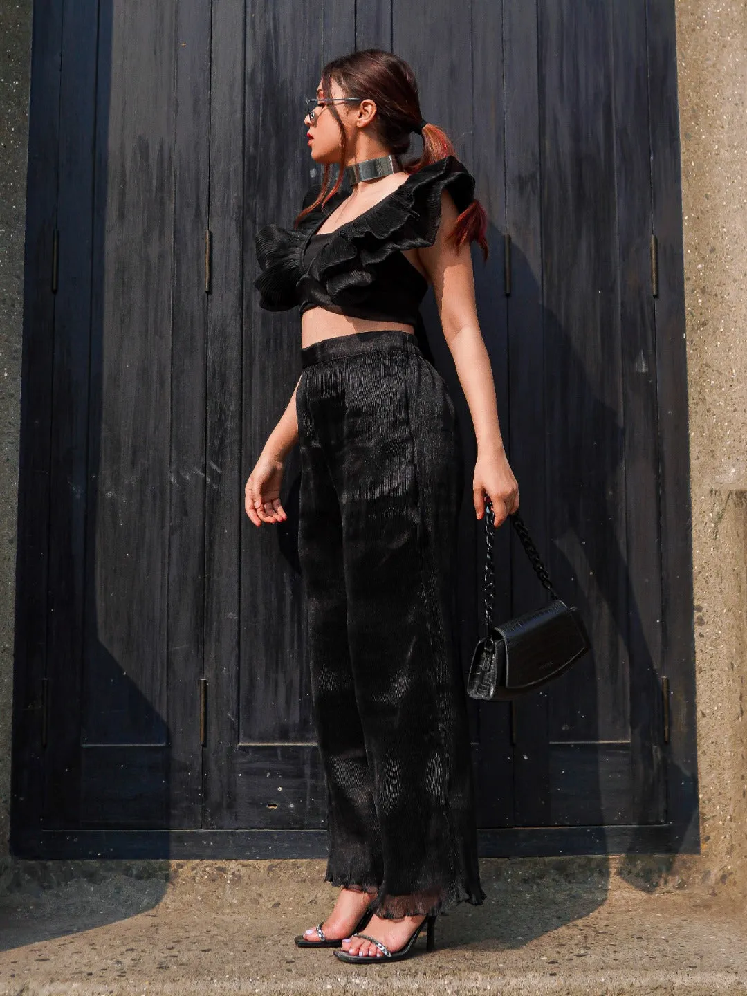 Long Organza Pleated Pants