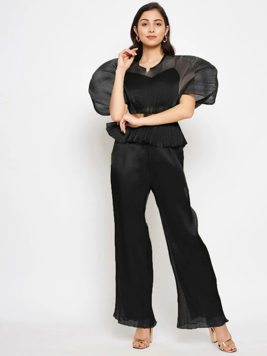 Long Organza Pleated Pants