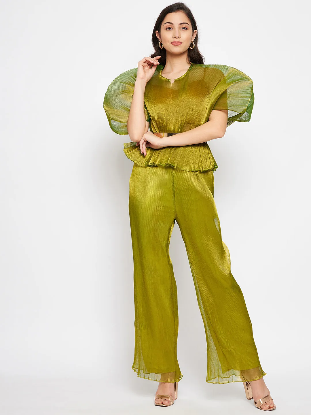 Long Organza Pleated Pants