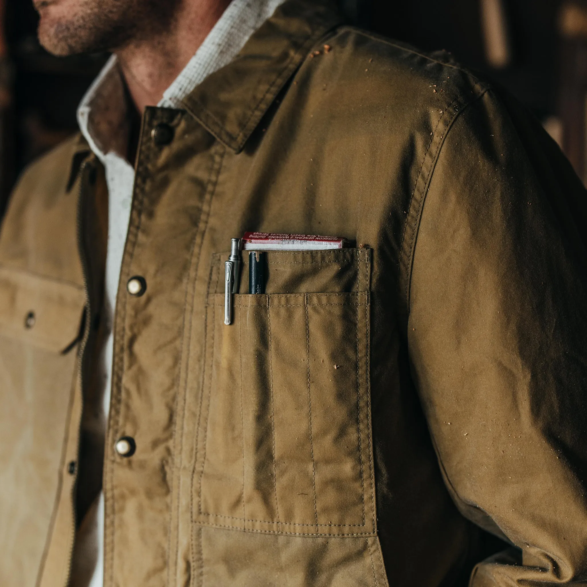 Longshore Jacket Harvest Tan Waxed Canvas Lined