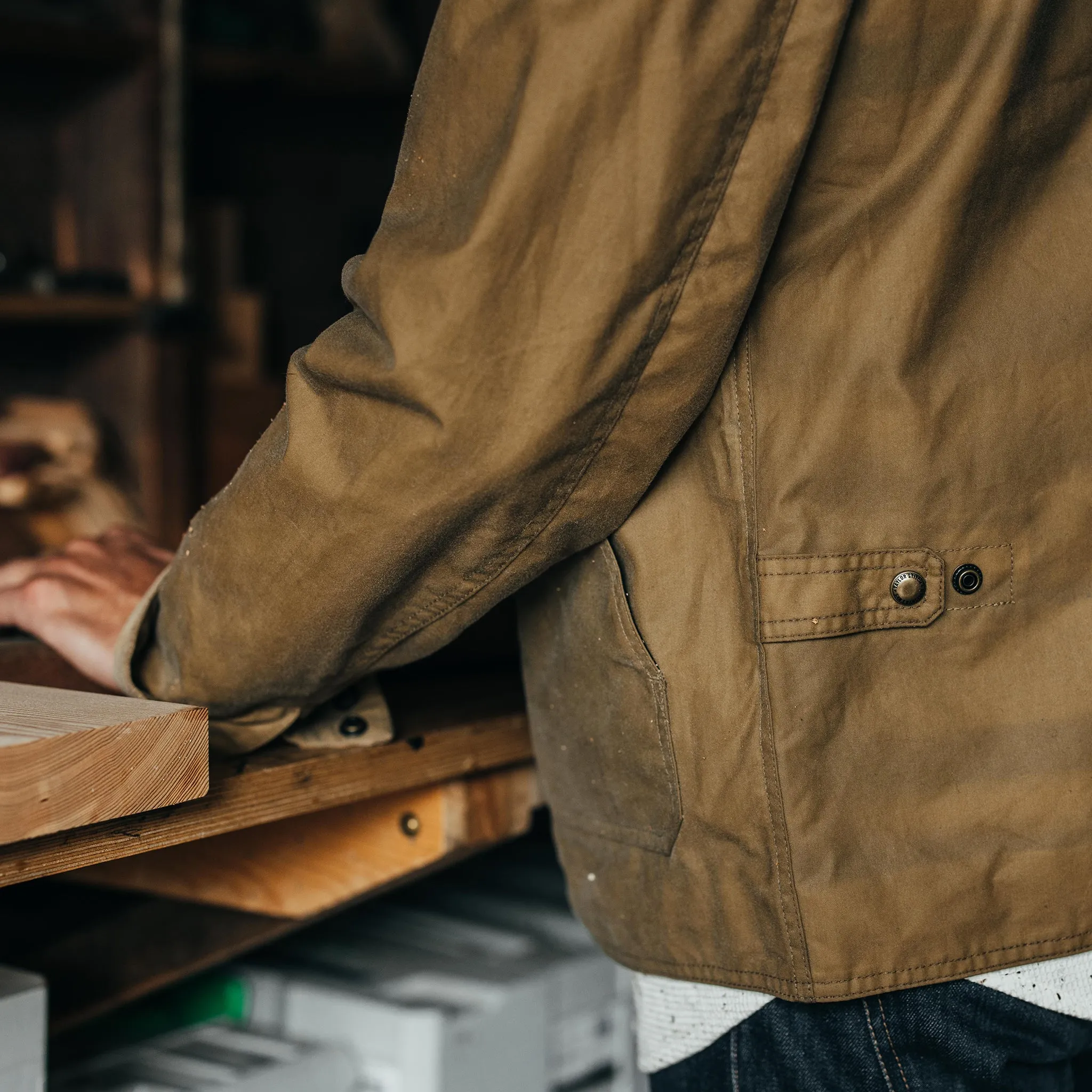 Longshore Jacket Harvest Tan Waxed Canvas Lined