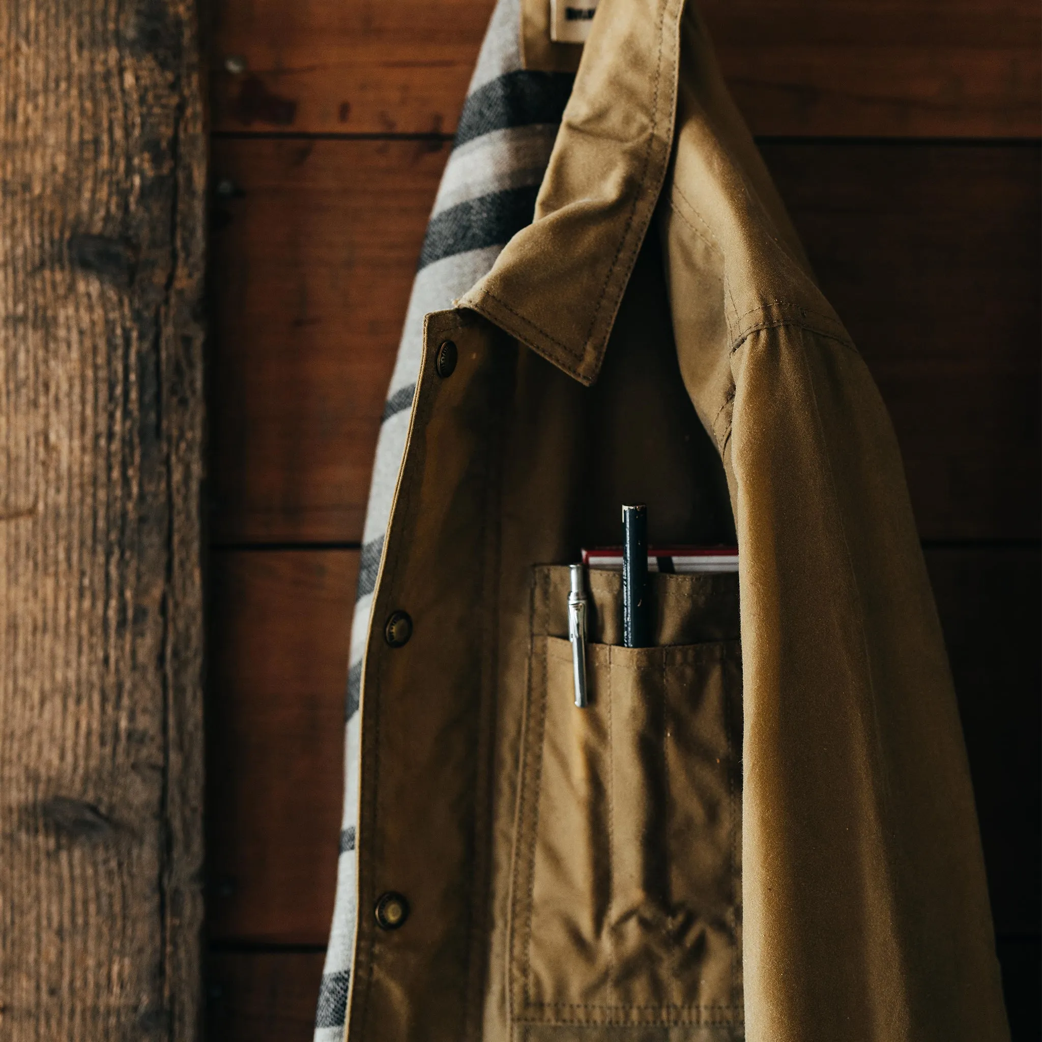 Longshore Jacket Harvest Tan Waxed Canvas Lined