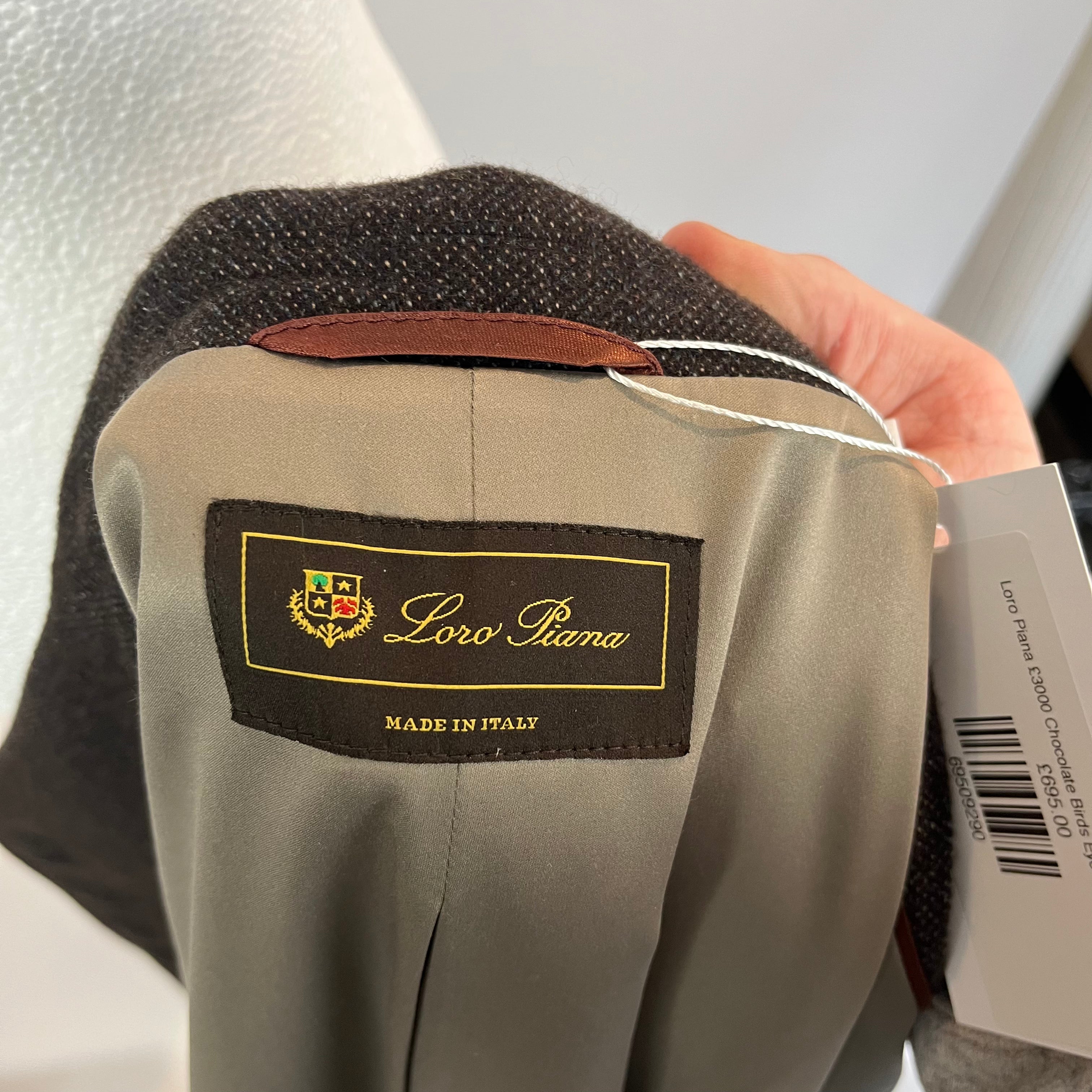 Loro Piana 3000 Brown Birds Eye Cashmere Jacket - Size M.