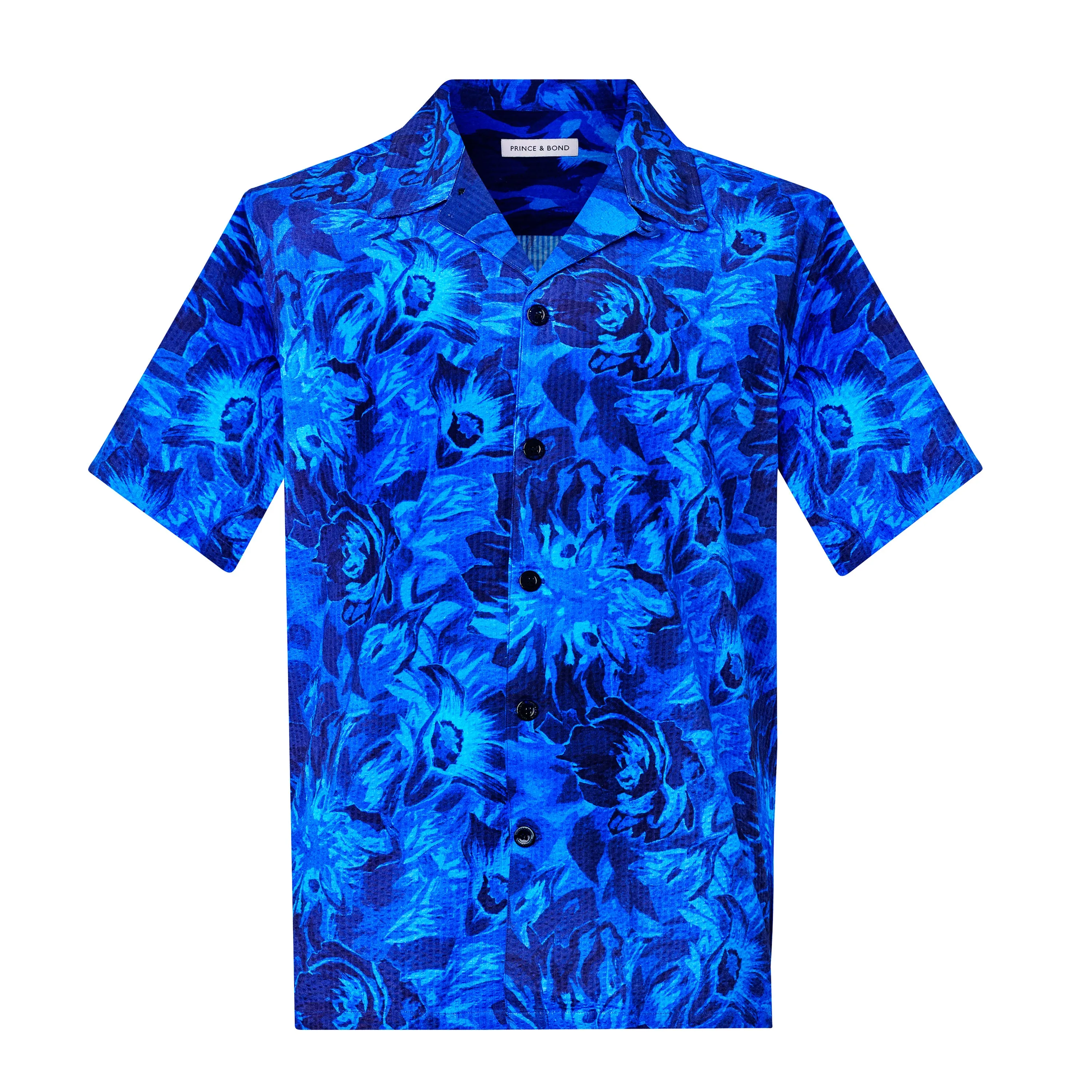 Luka Blue Floral Print Camp Collar Shirt