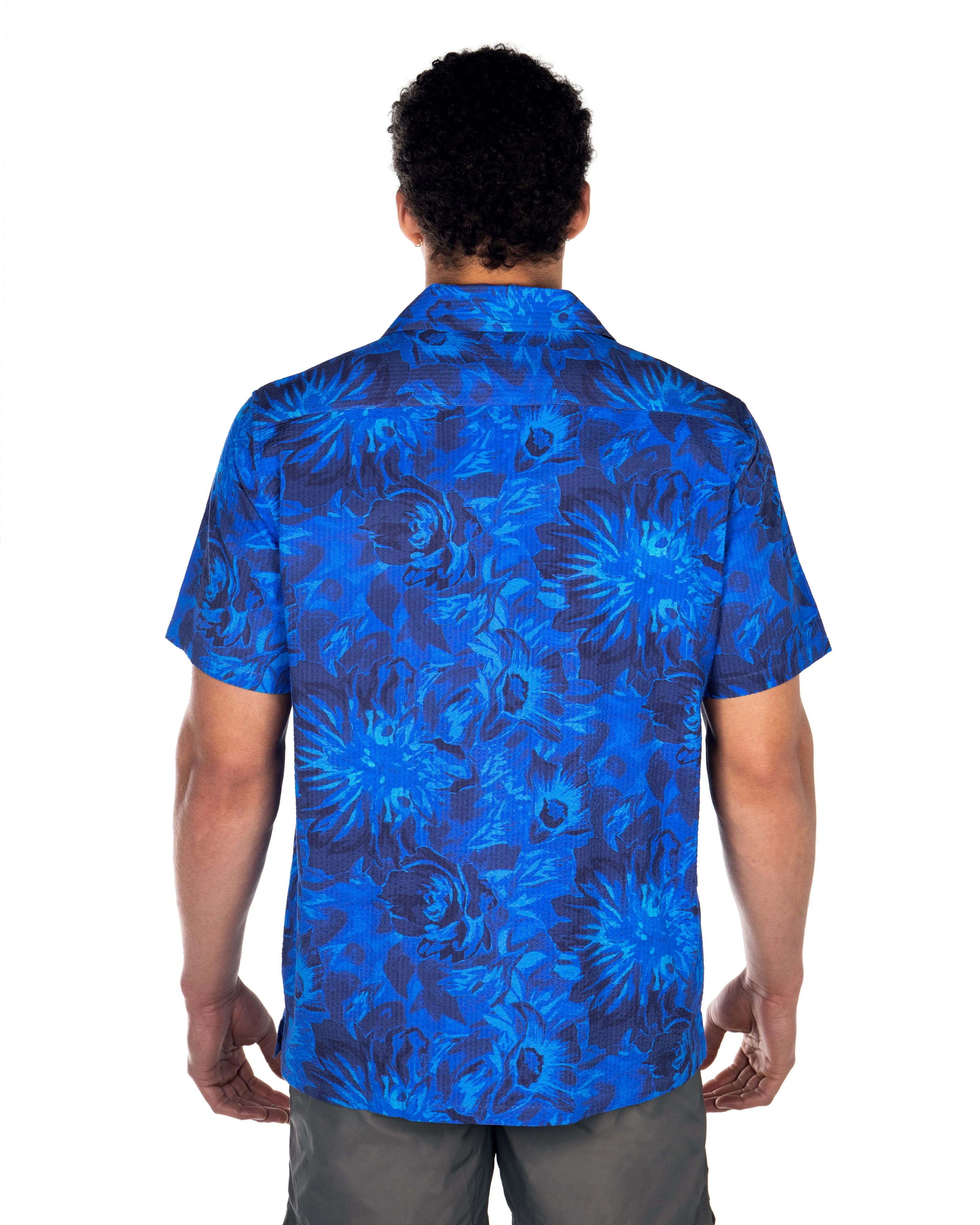 Luka Blue Floral Print Camp Collar Shirt