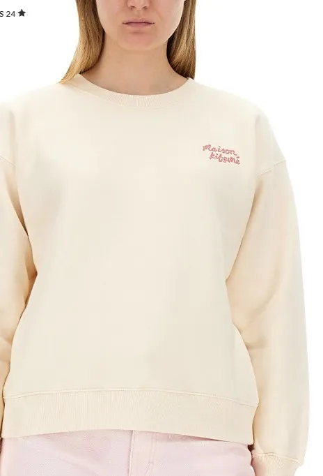 Maison Kitsune Crew Neck Long Sleeves Plain Cotton Logo - Shop Now!