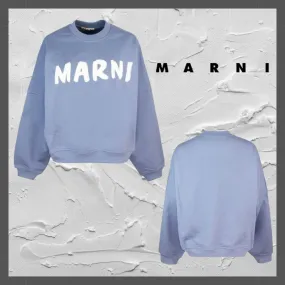 MARNI Crew Neck Long Sleeves Street Style Cotton Logo