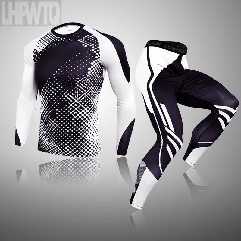 Men's Thermal Underwear Set for MMA Tactics and Fitness Leggings | Compression Sports Suit Long Johns