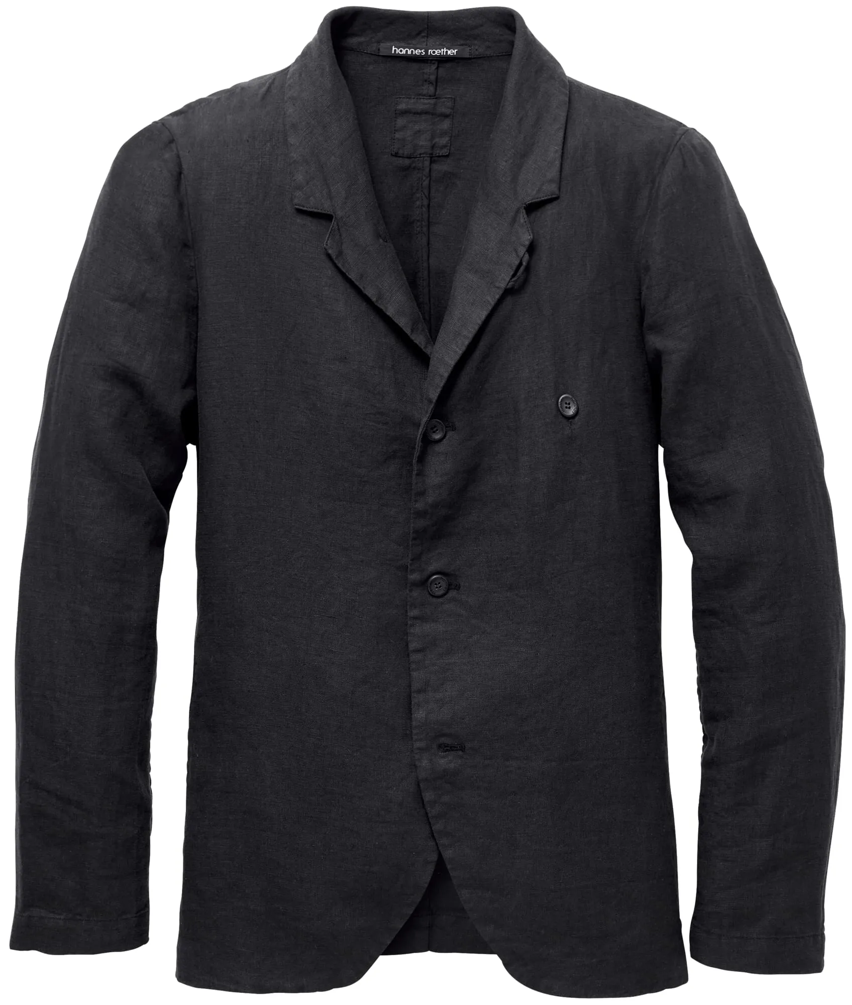 Men's linen jacket, Black-blue | Manufactum