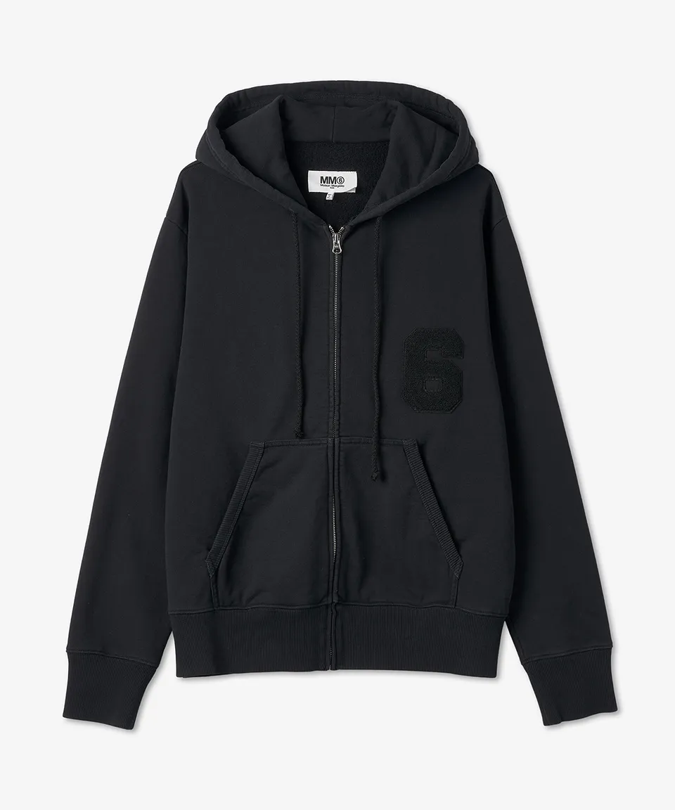 MM6 Maison Margiela long sleeves plain cotton logo hoodies - Street style