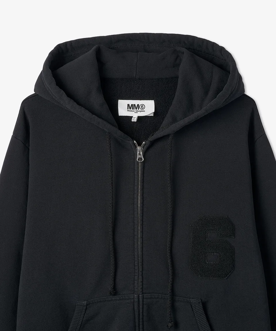 MM6 Maison Margiela long sleeves plain cotton logo hoodies - Street style