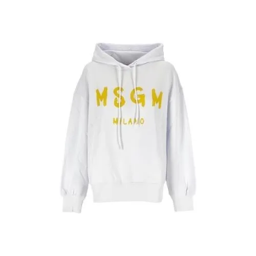 MSGM Long Sleeves Plain Logo | Unisex Street Style