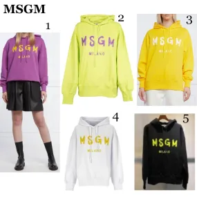 MSGM Long Sleeves Plain Logo | Unisex Street Style