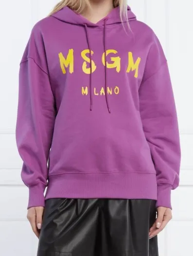 MSGM Long Sleeves Plain Logo | Unisex Street Style