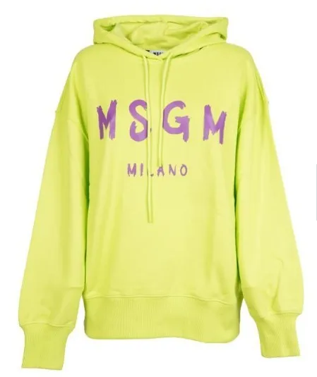 MSGM Long Sleeves Plain Logo | Unisex Street Style