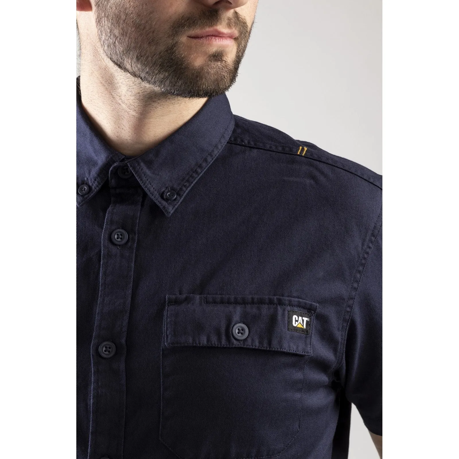 Navy Short Sleeve Button Up Shirt