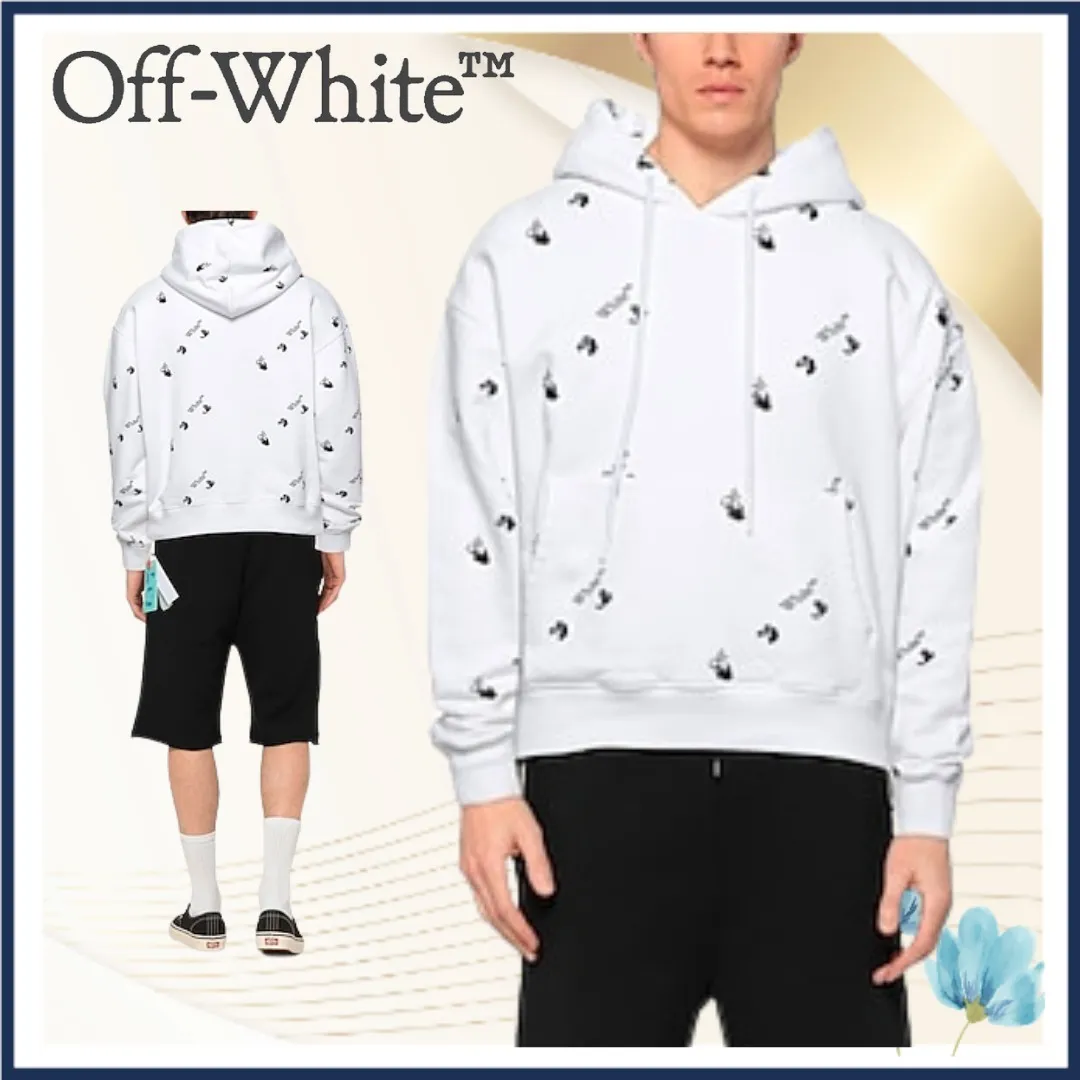 Off-White Sweat Street Style Long Sleeves Cotton Logo Hoodies