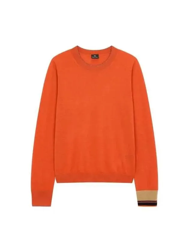 Overseas Station Season Big Chance 8 18 PS Women s Glitter Trimmed Crew Neck Sweater Vivid Orange 271010