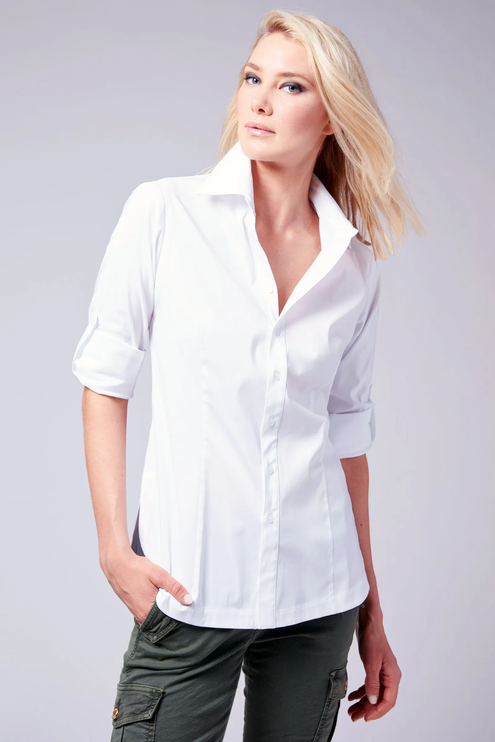 Pacific Blue Silky Poplin Shirt