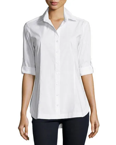 Pacific Blue Silky Poplin Shirt